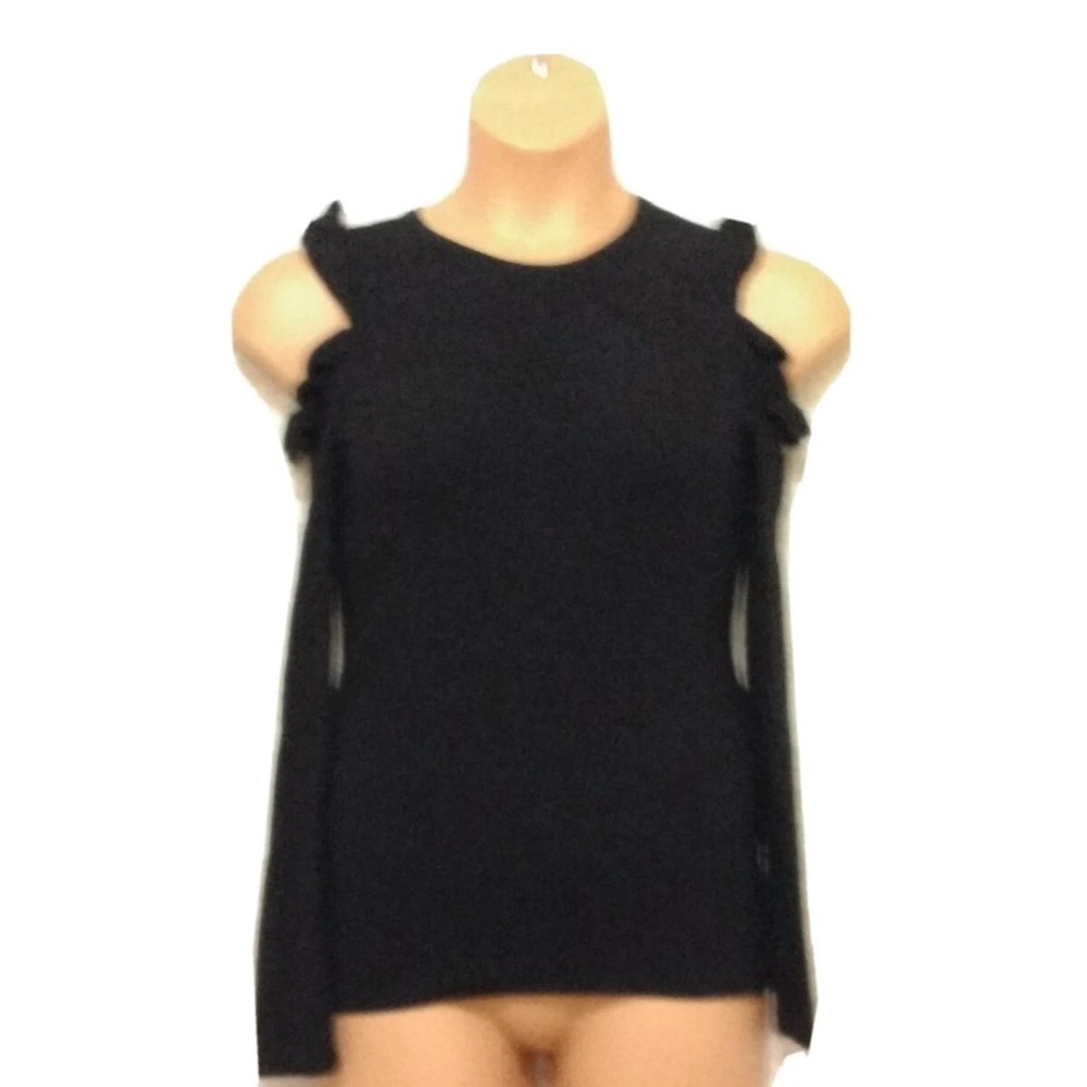 White House Black Market Black Off-the-Shoulder Sweater